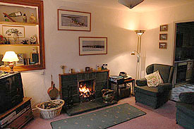 Open fire in the lounge